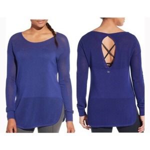 Calia Purple Effortless Mesh Sweater M